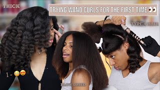 Trying Wand Curls On My Natural Hair For The First Time, I -  | Thick Type 4 Hair *Not A Tutorial*