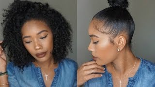 From Curly To Sleek Top Knot/Bun