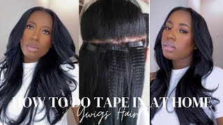 Detailed How To Do Tape-Ins At Home Feat. Ywigs Hair.