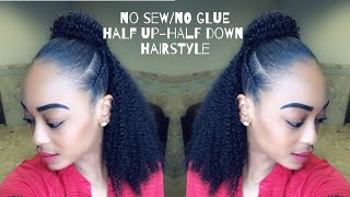 Heatless Half Up/Half Down Hairstyle | No Sew * No Glue * No Leave-Out | Ft. Curls Curls