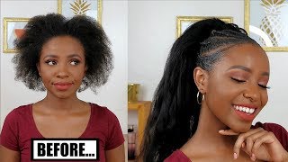 4C Natural Hair: How To Do Flat Twists + Ponytail Protective Style