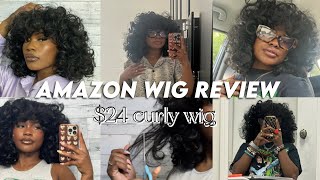 $24 Amazon Curly Wig Review | Elim Synthetic Curly Wig | Vibewithtayy