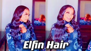 #Elfinhair Review Hd Lace Melted Wig Install~ Loose Wave Hairstyle~ Natural Hair Protect~
