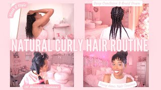 Natural Curly Hair Care Routine | How I Care For My Hair Underneath Wigs, 3 Day Step By Step Process