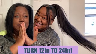 Turn 12 Inch Hair Into A 24 Inch Ponytail!! | Tiffvnyblue