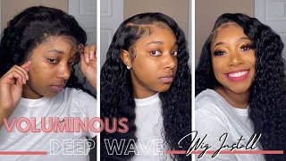 A Very Voluminous Deep Wave Wig Install | Alipearl Hair
