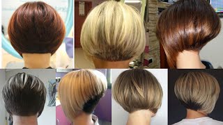 Best Short Stacked Bob Haircuts For Women 2022|| Short Hairstyles With Unique Hair Color Ideas