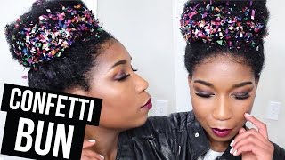 The Confetti Hair Bun | Party Hairstyle - Natural Hair