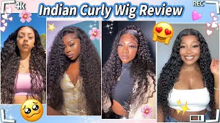 Vacation Hair Review#Ulahair New Indian Curly Wig Install Compilation | Melt Skin Hd Lace Wig