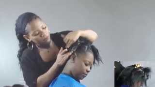 Best Creative Afro Kinky Puff Tutorial Of 2015 Using The "Wind & Stitch Technique"