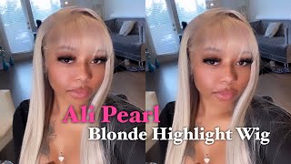 Perfect Blonde Highlighted Wig Install + Styling| Ft. Ali Pearl Hair