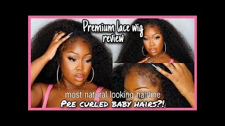 Deep Curly Brazilian Human Hair Wig With Curly Baby Hair Pre Plucked Hairline Ft Premium Lace Wig