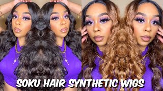 2-In-1 Wig Review | Soft Loose Wave Synthetic Wigs | Soku Hair | Lindsay Erin