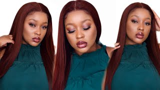 Omg! This Colour!  Affordable Auburn Kinky Straight Wig | Beauty Forever Review