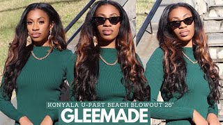 Perfect Natural Upart Wig Ft Gleemade U-Part Beach Blowout Wig In 26 In