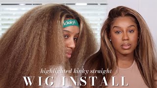 Wig Install: Highlighted Kinky Straight Wig | Klaiyi Hair