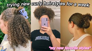 Trying New Curly Hairstyles Everyday For A Week *Type 3C/4A Curls*