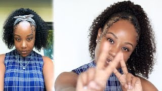 How To: Most Natural Kinky Curly Drawstring Ponytail! *Two Options* | Hergivenhair