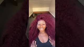 Red Hot Style Who Love The Dry Look? 99J Burgundy13X4 Lace Frontal Wig | #Elfinhair