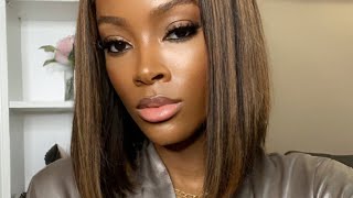 Ready Right Out The Box | Highlight Brown Bob | Affordable Knotless Lace Wig | Wequeen Hair