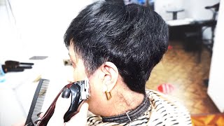 Older Woman Haircut - Short Pixie Cut With Side Swept Bangs