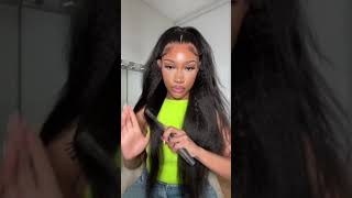 Hair Review|Hd Lace Front Kinky Straight Wig|Hairstyles #Amandahair #Shorts #Wiginstall