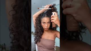 3 Minute Curly Hairstyle For Day 2/3 Curls  #Curlyhairstyles #Curlyhair