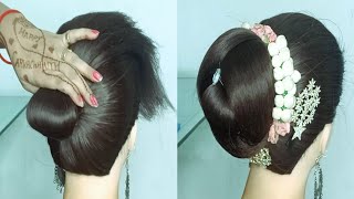 2 Ptle Baalon Kii Heyr Sttaail! Easy Bun Hairstyles For Long Thin Hair!Easy Bun With Donut For Girls