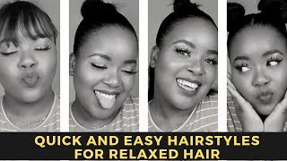 5 Hairstyles In 5 Minutes || Quick And Easy Hairstyles For Shoulder Length Relaxed Hair