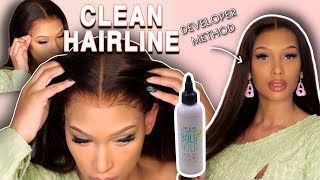  Strong Hold...Clean Hairline  Bold Hold Liquid Gold Wig Install| Developer Method Lighten Wig