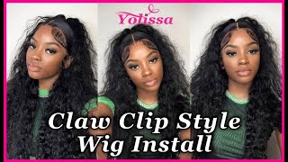 Trying The Trendy Claw Clip Hairstyle ( Frontal Install) Ft. Yolissa Hair || Myya