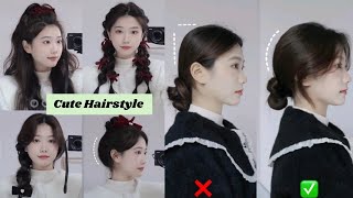 Quick & Easy Korean Style For Girls*Cute+Braid Hairstyle Tutorial