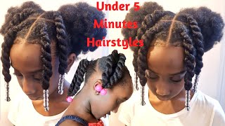 5 Minutes Easy,Quick And Simple Back To School Hairstyles For Girls|Natural Protective Hairstyles|4C