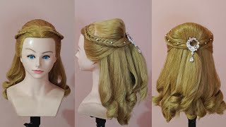 Open Curly Hairstyle For Wedding Ll Wedding Hairstyle For Girls #Weddinghairstyles #Curlyhairstyles