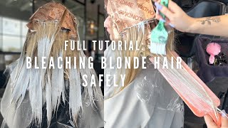 Going Blonder - Bleaching Blonde Hair Safely - No Breakage Balayage Highlight Tutorial With Formulas