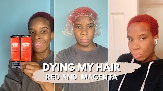 How I Dye My Hair Red/Magenta Without Bleach! ( L'Oreal Hi Color Hi Lights)