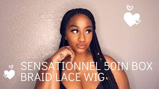 (Samsbeauty) $99 Sensationnel 50" Box Braid 4X4 Lace Front Wig