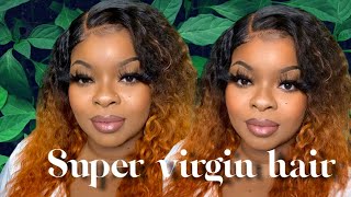 Ombre Dyed My Curly Wig This Beautiful Orange Brown  |Ft. Super Virgin Hair