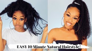 10 Minute High Curly Ponytail On Natural Hair