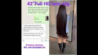 Superior Raw Hair 42"Long Length Hd Full Lace Wig Luxury Brazilian Fullness Wig For Birthday