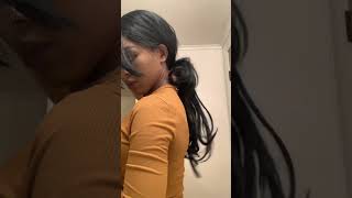 How To Style A Low Ponytail (Synthetic Gogo Wig ) #Queenshakira