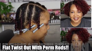 Flat Twist Out With Perm Rods On Natural Short Hair | How To