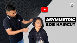 Asymmetrical Bob Haircut  Asymmetrical Bob Haircut Tutorial  Salon Education By Hp Academy
