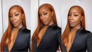 Sleek & Easy! | Long Straight Copper Orange Lacefront Wig| Feat. Ali Pearl Hair