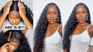 Hair Slay!! Beautiful Lace Closure Wig Install | How To Bleach Knots On Wig!! Hermosahair