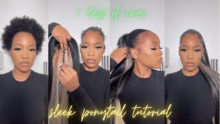 How To Do A Sleek No Frizz Ponytail For Black Girls | Soft Edges No Gel No Wax