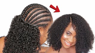 I Use Crochet Braid Method For This Curly Clip In / Easy No Lace No Leave Out Style/ Curlsqueen