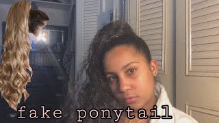 Tutorial Of How I Do The High Ponytail With Fake, Cheap Hair . 6 Dollars  Ponytail From Shein .