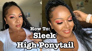 How To: Sleek High Ponytail On Natural 4B Hair Ft. Vivica A. Fox Drawstring Ponytail