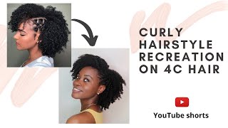 Curly Hairstyle On 4C Natural Hair #Shorts #Youtubeshorts
